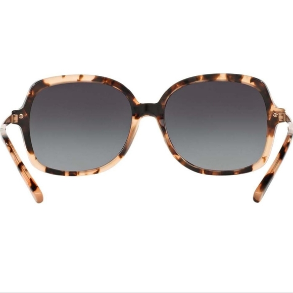MICHAEL KORS 57MM PINK TORTOISE SUNGLASSES ADRIANNA II LIGHT GREY GRADIENT LENS - Picture 9 of 12